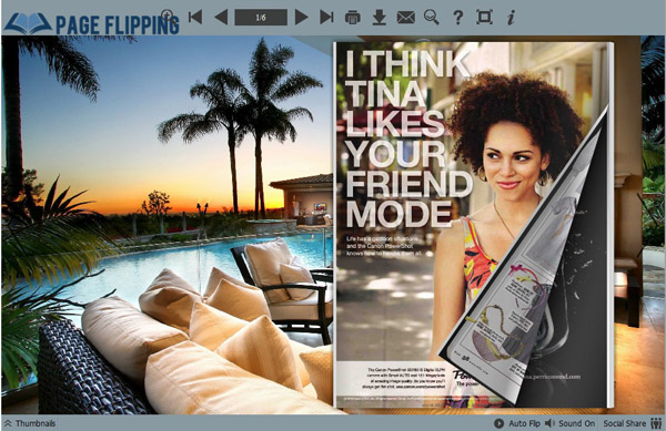 Page flipping e-magazine