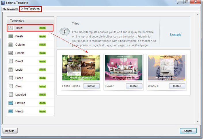 Intall Online Template