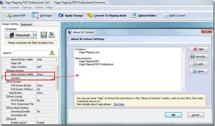 open the About & Contact window