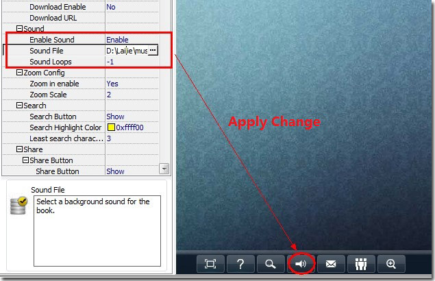 Add background music for page flipping book