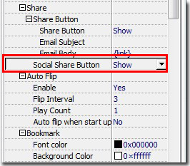 Show social share button