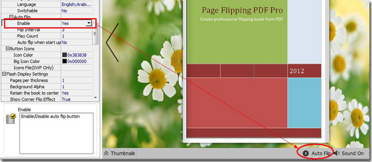 Auto flip page flipping book