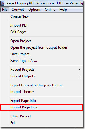 Import Page Info