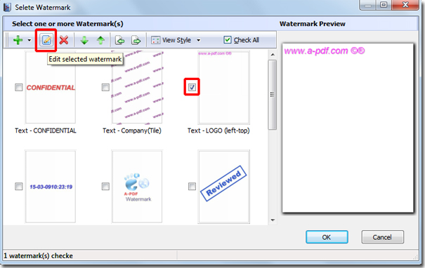 edit the watermark