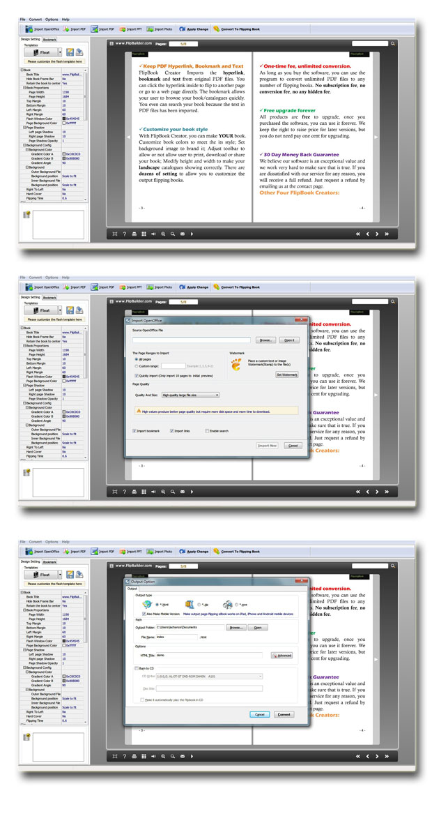 Free OpenOffice to Page Flipping Book screenshot