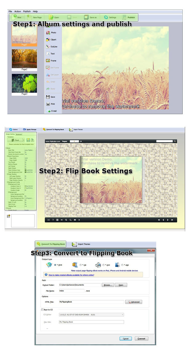 steps_page_flipping_album