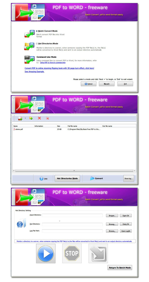 Page Flipping Free PDF to Word screenshot