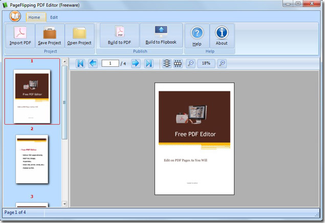 PageFlipping PDF Editor screenshot