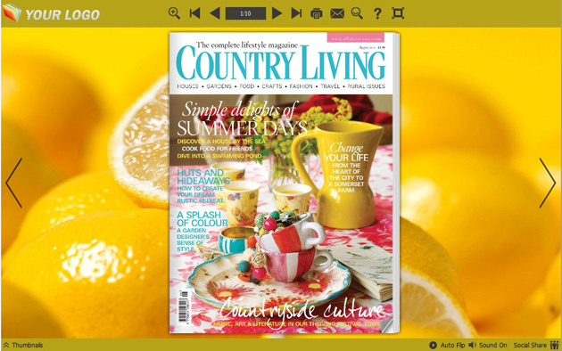 page flipping book themes screenshot