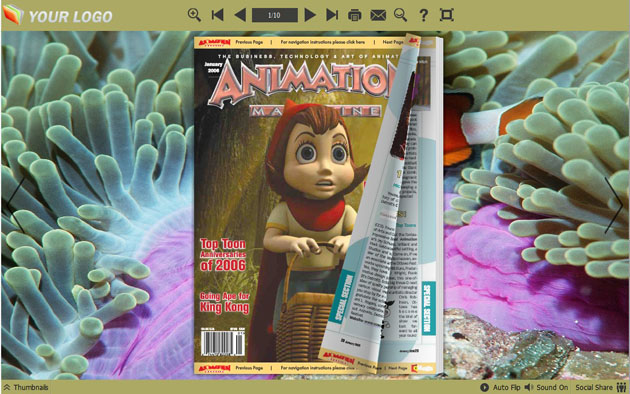 page flipping book themes screenshot